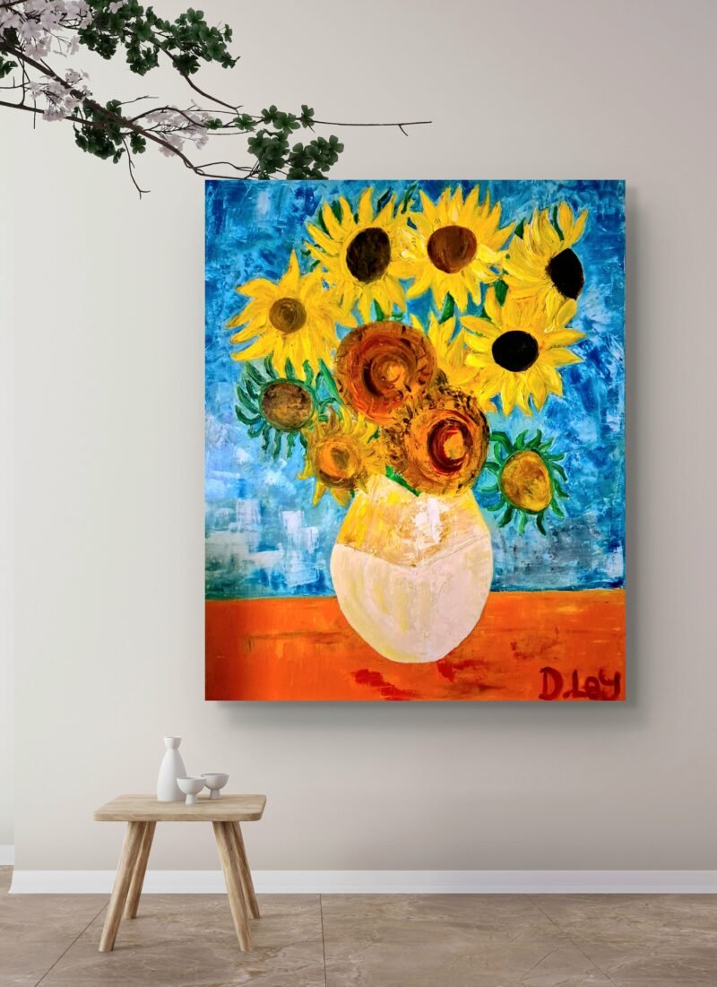 Dave Ley - 'Sunflowers in the style of Van Gogh' - Image 5