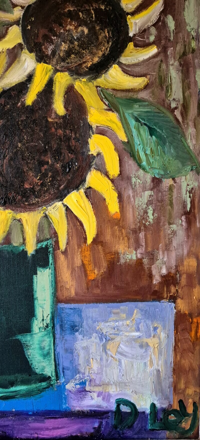 Dave Ley - 'Sunflowers in an antique frame' - Image 3