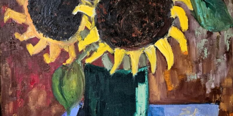 Dave Ley - 'Sunflowers in an antique frame' - Image 4