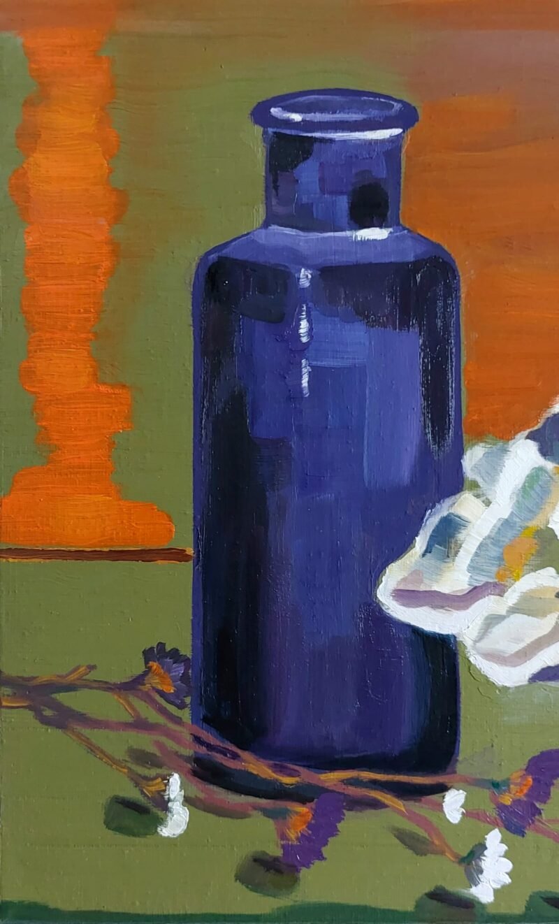 'Coral,statice and blue bottle' by Corina Livanu - Image 2