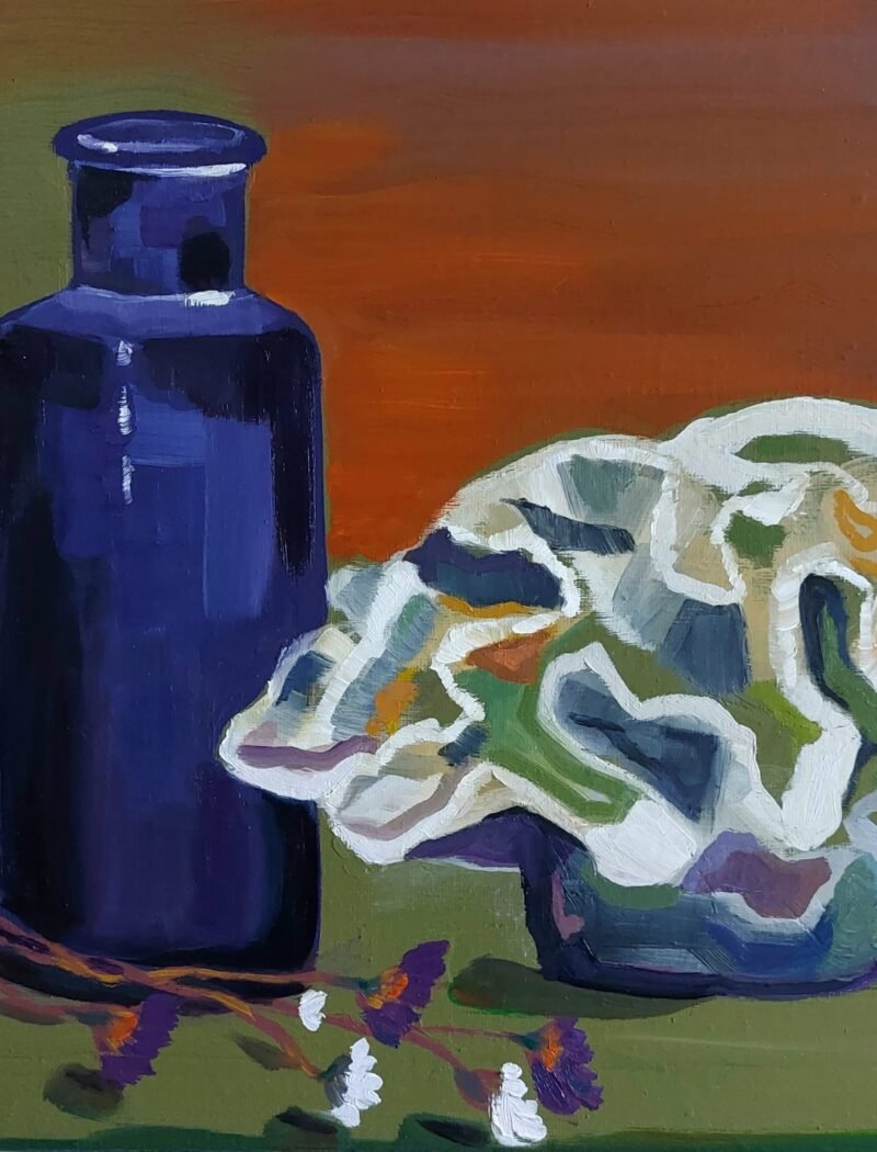 'Coral,statice and blue bottle' by Corina Livanu - Image 4