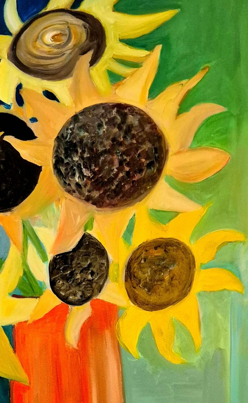 Dave Ley - 'Sunflowers in my studio' - Image 2