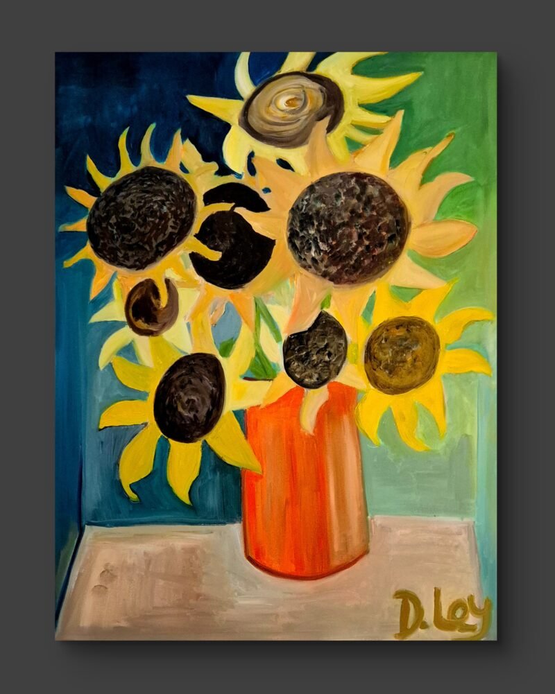 Dave Ley - 'Sunflowers in my studio' - Image 4