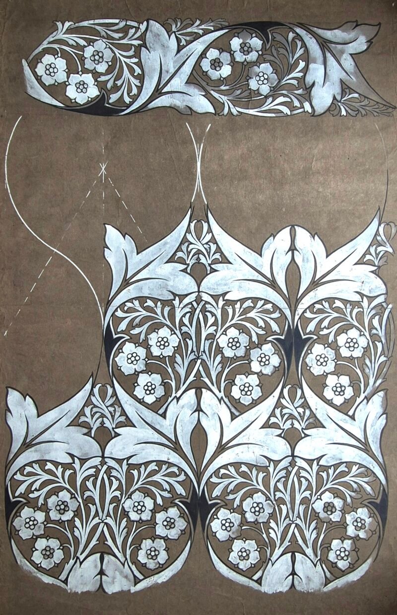Arts and Crafts Period  - Lewis F. Day - Silk pattern design - Image 2